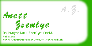 anett zsemlye business card